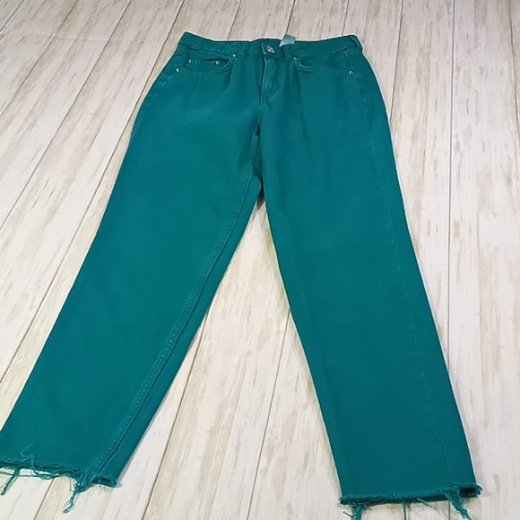 Divided H& M Raw Hem Skinny Green Jeans Size 4 - Picture 10 of 16